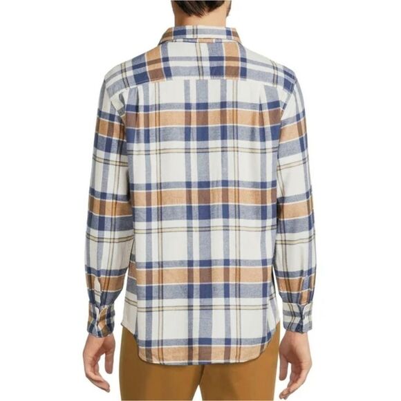 George Small Men's Blue and Brown Flannel Shirt - Picture 2 of 8